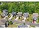 Neighborhood aerial view of well-maintained homes and manicured lawns at 214 Dogwood Blossoms Dr, Durham, NC 27703