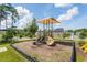 Community playground with slide, climbing structure, and canopy shading at 214 Dogwood Blossoms Dr, Durham, NC 27703