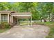 Carport showing covered parking with lush green yard, fence and shed in the background at 300 Wakewood Ct, Raleigh, NC 27615