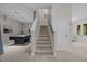 Finished basement boasts a pool table and staircase leading to the main level at 3425 Donnigale Ave, Durham, NC 27705