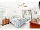Comfortable bedroom featuring a ceiling fan and side tables at 3436 Candlebrook Ct, Mebane, NC 27302