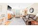 Cozy living room with hardwood floors, fireplace, and comfortable seating at 3436 Candlebrook Ct, Mebane, NC 27302