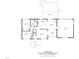 Detailed main level floor plan with dimensions for the kitchen, living room, and bedrooms at 35 Fire Tower Dr, Rougemont, NC 27572