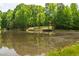 Pond view showcases a charming gazebo framed by lush, green trees at 35 Fire Tower Dr, Rougemont, NC 27572