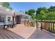 Spacious backyard deck perfect for outdoor dining and enjoying the well-manicured lawn at 416 Mitchell St, Hillsborough, NC 27278