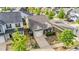 Aerial view of a well-maintained single-Gathering home with a manicured lawn in a residential neighborhood at 51 Balboa Parkway Pkwy, Clayton, NC 27520