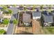Aerial view of a home with a private backyard, patio and fenced yard in a residential neighborhood at 51 Balboa Parkway Pkwy, Clayton, NC 27520