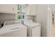 Convenient laundry room with window, washer, and dryer hookups at 5212 Badham Pl, Raleigh, NC 27609