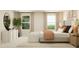 Contemporary main bedroom showcasing windows, natural light, and neutral-toned decor at 548 Morning Light Dr, Angier, NC 27501