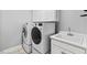 Modern laundry room features front-loading washer and dryer and utility sink at 5524 Jomali Dr, Durham, NC 27705