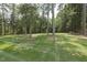 Lush backyard with mature trees creating privacy and shade providing a serene outdoor space for relaxation and enjoyment at 5901 Charleycote Dr, Raleigh, NC 27614