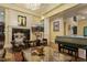 Living room highlighting the fireplace and ornate furnishings at 5901 Charleycote Dr, Raleigh, NC 27614