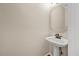 Powder room with a pedestal sink at 608 Driftwood Dr, Gibsonville, NC 27249