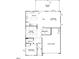 Floor plan of the first story shows kitchen, dining, garage, and gathering room at 776 Old Station Pointe, Angier, NC 27501