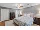 Spacious bedroom is decorated with neutral colors, offering a comfortable retreat at 1008 Winona Rd, Raleigh, NC 27609