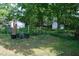 View of a well-kept yard featuring a garden and sheds for additional storage at 1013 Green St, Durham, NC 27701