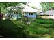 Green backyard with lush grass, mature trees, and an inviting seating area surrounded by natural beauty at 1013 Green St, Durham, NC 27701