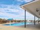 Relax by the community pool with shaded seating, perfect for hot summer days at 1099 Channel Drop Lp, Zebulon, NC 27597