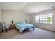 Bright bedroom with large window, vaulted ceilings, and blue bedding accents at 11 Piccadilly Ct, Durham, NC 27713