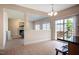 Dining area with views of living room, and access to the backyard deck at 11 Piccadilly Ct, Durham, NC 27713