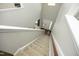 Staircase leading down to front door at 1106 Red Crest Ln, Durham, NC 27704