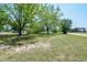 A grassy front yard with mature trees offering ample shade on a sunny day at 11234 Nc Hwy 50, Benson, NC 27504