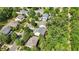 Aerial view of home with deck in mature neighborhood at 116 Weaver Mine Trl, Chapel Hill, NC 27517
