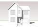 Black and white elevation rendering of a new construction two-story home with attached garage at 1809 Bennett St, Raleigh, NC 27604