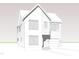 Black and white elevation rendering of a new construction two-story home with attached garage at 1809 Bennett St, Raleigh, NC 27604