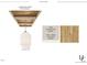 Inspirational board presenting foyer design elements, including lighting, ceiling, flooring, and wall paint selections at 1809 Bennett St, Raleigh, NC 27604
