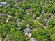 An aerial shot showcasing the property nestled among a vibrant, tree-filled neighborhood at 224 E Park Dr, Raleigh, NC 27605