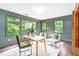 Sun-drenched home office with three windows, comfortable chairs, and hardwood floors at 2509 Elderwood Ln, Burlington, NC 27215