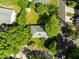 Overhead view of a home with mature trees surrounding the property at 301 N West St St, Cary, NC 27513