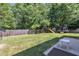 A large, lush backyard featuring a playset, trampoline and plenty of space at 312 Grassy Point Rd, Apex, NC 27502