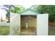 Interior of an open shed with a concrete foundation at 409 Green St, Sanford, NC 27330