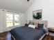 This bedroom has a large window with a view of the backyard at 4908 Birkenhead Ct, Apex, NC 27539