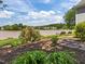 Manicured backyard with a lake view offering a private oasis with lush greenery at 5 Bobby Parker Pl, Durham, NC 27703