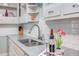 Kitchen counter with granite countertops and stainless steel sink at 508 E Trinity Ave, Durham, NC 27701