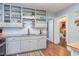 Kitchen featuring open shelving, white cabinets, stainless steel sink at 508 E Trinity Ave, Durham, NC 27701