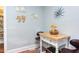 Eat-in kitchen area featuring a small table and a modern clock at 508 E Trinity Ave, Durham, NC 27701