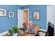 Detailed view of a home office with a modern desk and office chair at 508 E Trinity Ave, Durham, NC 27701
