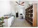Home office featuring built in shelving, neutral paint, and a view to the exterior window at 5423 Nc-39, Selma, NC 27576