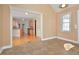 Dining area with tile floors next to kitchen at 55 Derwin Dr, Timberlake, NC 27583