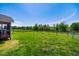 Spacious backyard with lush green grass and fence line at 5916&5918 Laws Farm Rd, Rougemont, NC 27572