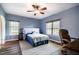 Comfortable bedroom with ensuite workspace and carpet at 5916&5918 Laws Farm Rd, Rougemont, NC 27572