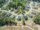 Aerial view of houses in a cul-de-sac at 7616 Hasentree Way, Wake Forest, NC 27587
