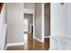 Hallway view showing entry to living room and foyer with hall tree at 120 Shore Pine Dr, Youngsville, NC 27596
