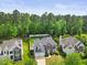 Captivating aerial view of a charming home amidst lush greenery, providing a serene and secluded ambiance at 121 Talley Ridge Dr, Holly Springs, NC 27540