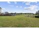 Spacious backyard with well-maintained lawn, an above ground swimming pool, and raised garden beds at 123 Hawick Ct, Zebulon, NC 27597