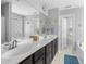 Spacious bathroom featuring a double vanity, soaking tub, and natural light, perfect for relaxation at 123 Hawick Ct, Zebulon, NC 27597